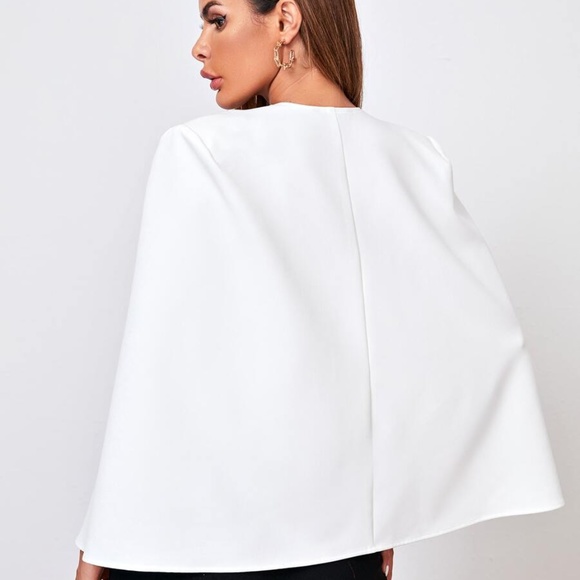 white classic cape blazer jacket - Picture 5 of 6